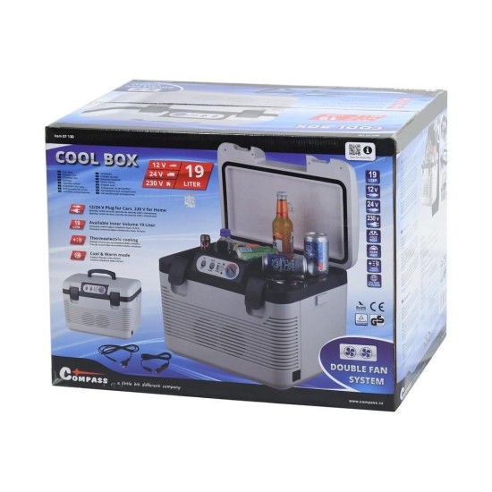 Chladící box 19l Double s displejem 12V/24V/230V COMPASS