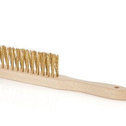 Mosadzná kefa 3 rady, drevená GEKO