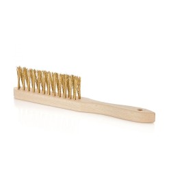 Mosadzná kefa 3 rady, drevená GEKO