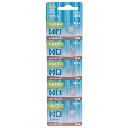 Alkalické batérie, 5ks, 1.5V (LR41) EXTOL ENERGY Alkalické batérie, 5ks, 1.5V (LR41) EXTOL ENERGY