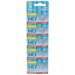Alkalické batérie, 5ks, 1.5V (LR54, LR1130) EXTOL ENERGY Alkalické batérie, 5ks, 1.5V (LR54, LR1130) EXTOL ENERGY