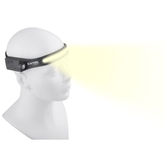 Čelovka 350lm, USB nabíjanie, s IR senzorom, COB, XPE LED EXTOL SVETLO Čelovka 350lm, USB nabíjanie, s IR senzorom, COB, XPE LED EXTOL SVETLO