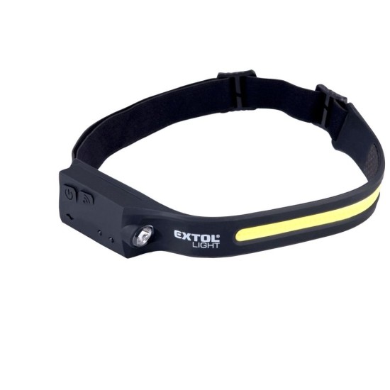Čelovka 350lm, USB nabíjanie, s IR senzorom, COB, XPE LED EXTOL SVETLO Čelovka 350lm, USB nabíjanie, s IR senzorom, COB, XPE LED EXTOL SVETLO