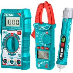 Sada digitálního multimetru, multimetru klešťového a zkoušečky AC napětí TOTAL