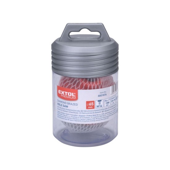 Diamantová dierovka, Ø 65 mm, závit M14 EXTOL PREMIUM