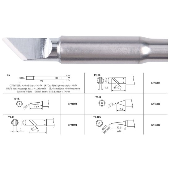 Spájkovací hrot, T9-KL EXTOL INDUSTRIAL Spájkovací hrot, T9-KL EXTOL INDUSTRIAL