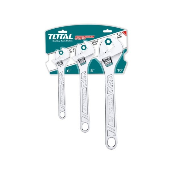 Klíč nastavitelný, sada 3ks, carbon steel TOTAL
