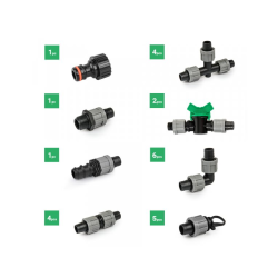 Sada 24 kusov príslušenstva pre zavlažovaciu hadicu 16mm BRADAS Sada 24 kusov príslušenstva pre zavlažovaciu hadicu 16mm BRADAS