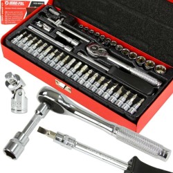 Sada nástrčných súprav 4-14mm + bity, 1/4", 42ks MAR-POL Sada nástrčných súprav 4-14mm + bity, 1/4", 42ks MAR-POL