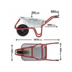 Kolečko Detex D2, pozink, kolo bantam 400-8, 85l, nosnost 180kg, kuličkové ložisko Kolečko Detex D2, pozink, kolo bantam 400-8, 85l, nosnost 180kg, kuličkové ložisko