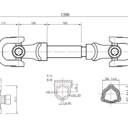 Vrtuľový hriadeľ 120cm, T-profil GEKO Vrtuľový hriadeľ 120cm, T-profil GEKO