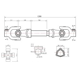 Vrtuľový hriadeľ 120cm, T-profil GEKO Vrtuľový hriadeľ 120cm, T-profil GEKO