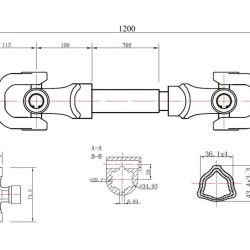Vrtuľový hriadeľ 120cm, T-profil GEKO