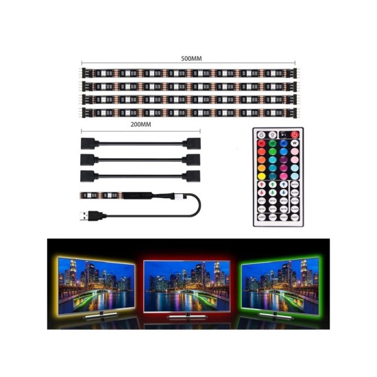 LED RGB TV Podsvietenie 4x50cm LED RGB TV Podsvietenie 4x50cm
