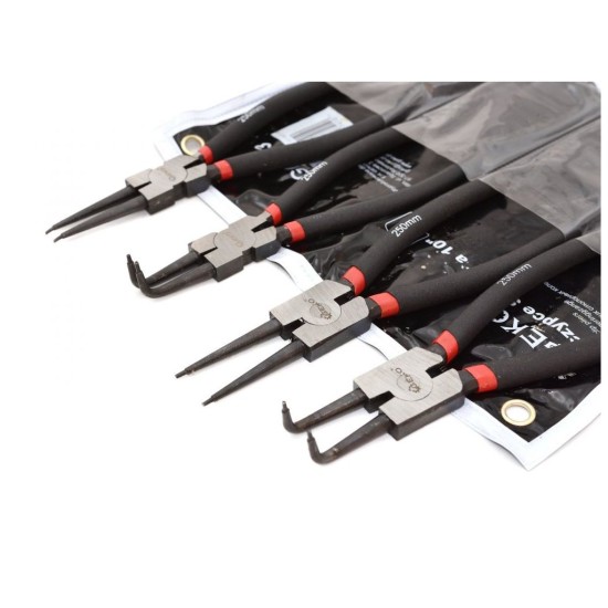 Seegerove kliešte 230mm/10", sada 4ks GEKO Seegerove kliešte 230mm/10", sada 4ks GEKO