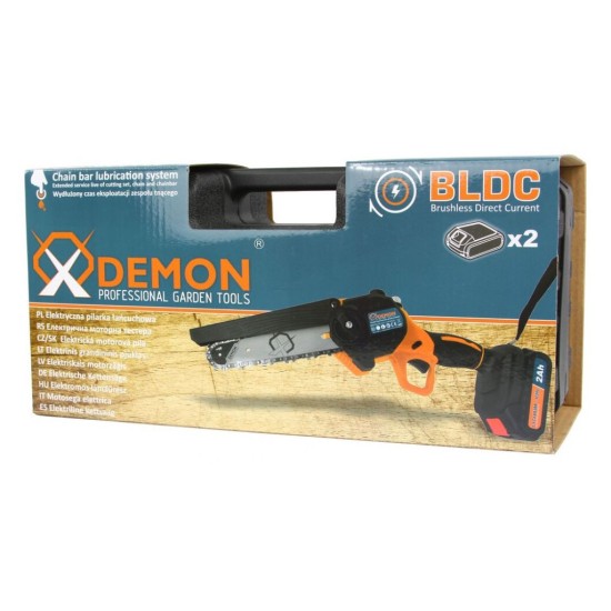 Akumulátorová jednoručná reťazová píla 6", 2xLi-Ion 21V- 2,5Ah DEMON