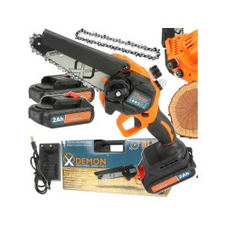 Akumulátorová jednoručná reťazová píla 6", 2xLi-Ion 21V- 2,5Ah DEMON Akumulátorová jednoručná reťazová píla 6", 2xLi-Ion 21V- 2,5Ah DEMON