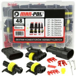 Automobilové vodotesné konektory, sada 48ks MAR-POL Automobilové vodotesné konektory, sada 48ks MAR-POL