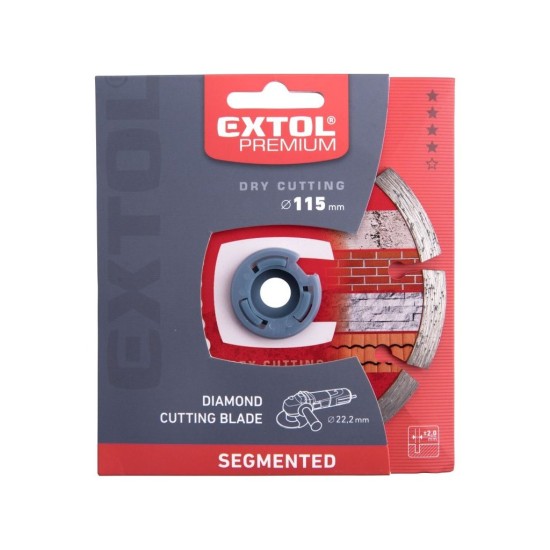 Diamantový rezací kotúč segmentové rezanie za sucha, Ø115x22,2x2mm EXTOL PREMIUM