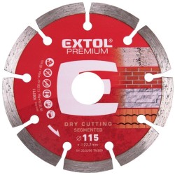 Diamantový rezací kotúč segmentové rezanie za sucha, Ø115x22,2x2mm EXTOL PREMIUM