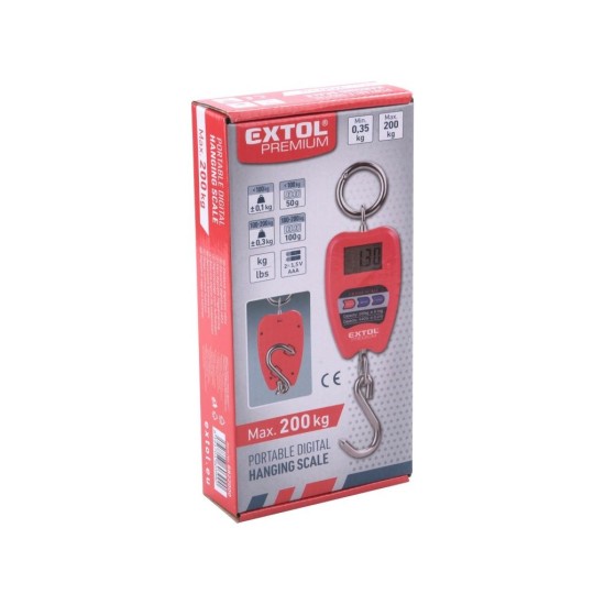 Závesná digitálna váha, 0,35-200 kg EXTOL PREMIUM Závesná digitálna váha, 0,35-200 kg EXTOL PREMIUM
