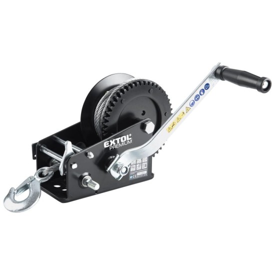 Lanový navijak s kľukou, až 1350 kg/10 m kábel EXTOL PREMIUM Lanový navijak s kľukou, až 1350 kg/10 m kábel EXTOL PREMIUM