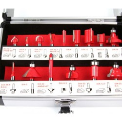 Koncové frézy na drevo, sada 15 ks v kufríku MAR-POL