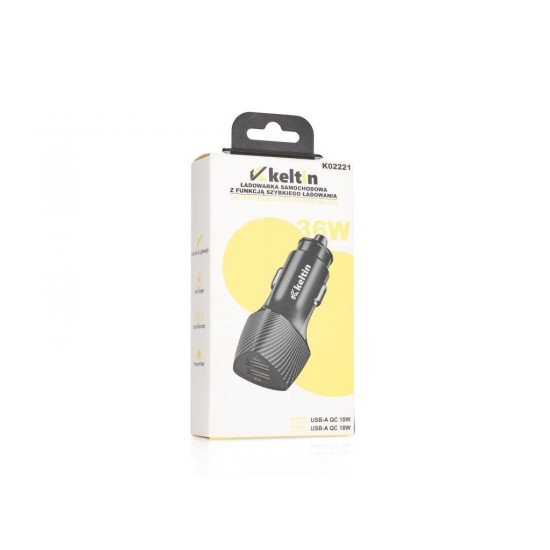 Nabíjačka do auta s funkciou rýchleho nabíjania 2xUSB QC3, 0,36W, 7,2A KELTIN Nabíjačka do auta s funkciou rýchleho nabíjania 2xUSB QC3, 0,36W, 7,2A KELTIN