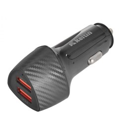 Nabíjačka do auta s funkciou rýchleho nabíjania 2xUSB QC3, 0,36W, 7,2A KELTIN