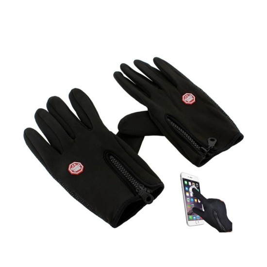 Dotykové športové rukavice, čierne, veľkosť. L
