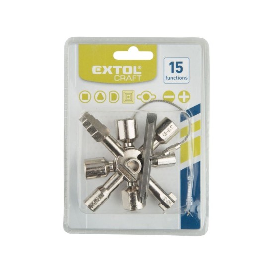 Multifunkčný kľúč, 15 funkcií, pre rozvodné skrine EXTOL PREMIUM