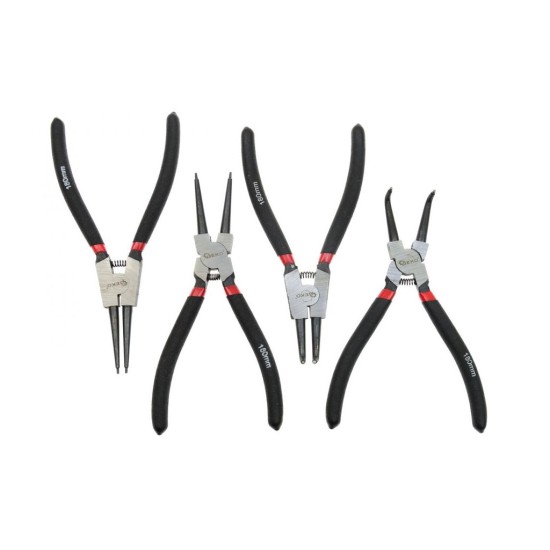 Seegerové kliešte 180mm/7", sada 4ks GEKO Seegerové kliešte 180mm/7", sada 4ks GEKO