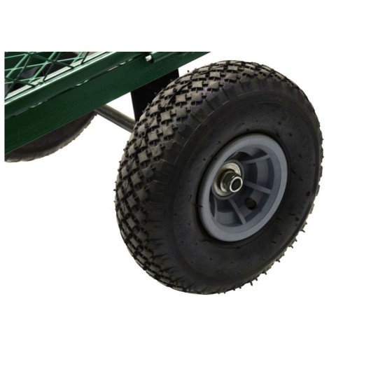 Štvorkolesový prepravný vozík so sklopnými čelami a bočnými koľajnicami 350 kg GEKO