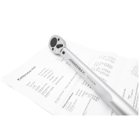 Momentový kľúč 1/2" 60-340 Nm, s certifikátom JONNESWAY Momentový kľúč 1/2" 60-340 Nm, s certifikátom JONNESWAY