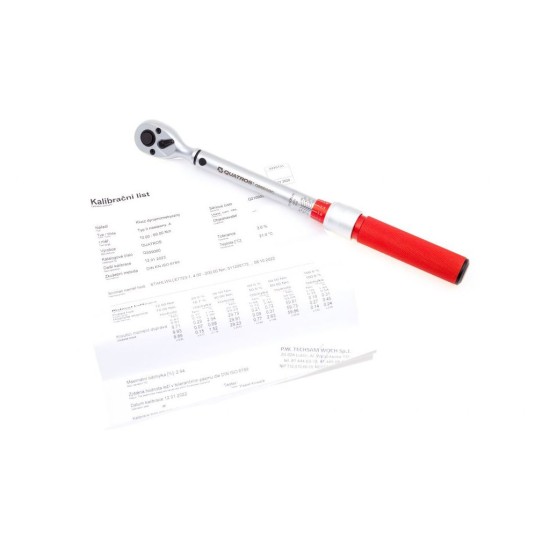 Momentový kľúč 3/8" 10-60Nm, zvýšená presnosť 3%, s certifikátom QUATROS Momentový kľúč 3/8" 10-60Nm, zvýšená presnosť 3%, s certifikátom QUATROS