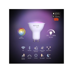 Inteligentná LED žiarovka 4,5W GU10 RGB CCT RSH 101 RETLUX Inteligentná LED žiarovka 4,5W GU10 RGB CCT RSH 101 RETLUX