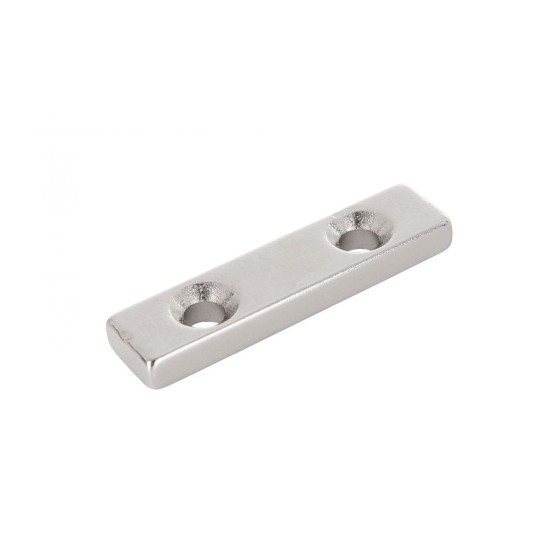 Neodymový magnet s montážnymi otvormi 40x10x4mm, plochý 2ks GEKO Neodymový magnet s montážnymi otvormi 40x10x4mm, plochý 2ks GEKO