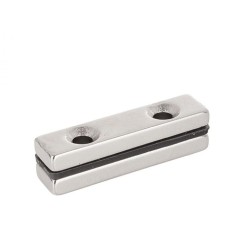 Neodymový magnet s montážnymi otvormi 40x10x4mm, plochý 2ks GEKO Neodymový magnet s montážnymi otvormi 40x10x4mm, plochý 2ks GEKO