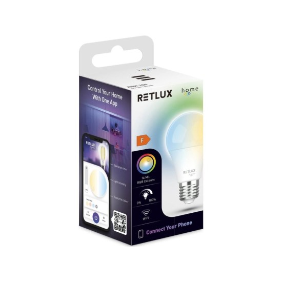 Inteligentná LED žiarovka E27 9W RGB CCT A60 RSH 102 RETLUX Inteligentná LED žiarovka E27 9W RGB CCT A60 RSH 102 RETLUX