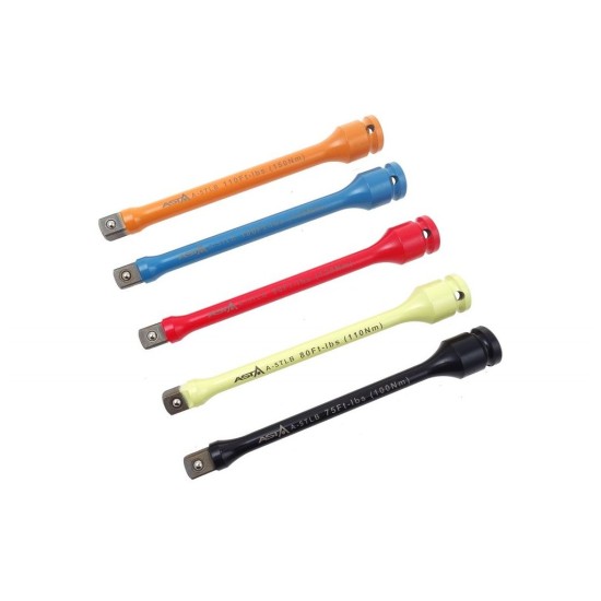 Krútiace nástrčné hlavice 100-150Nm, 1/2", sada 5ks ASTA Krútiace nástrčné hlavice 100-150Nm, 1/2", sada 5ks ASTA