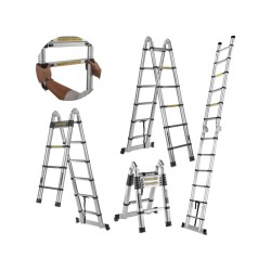 Multifunkčný teleskopický rebrík 3,8 m, 150 kg, hliník GEKO