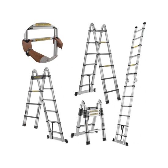 Multifunkčný teleskopický rebrík 3,8 m, 150 kg, hliník GEKO Multifunkčný teleskopický rebrík 3,8 m, 150 kg, hliník GEKO