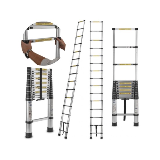 Teleskopický rebrík 4,4 m, 150 kg, hliník GEKO Teleskopický rebrík 4,4 m, 150 kg, hliník GEKO