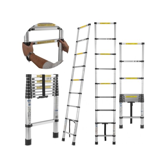 Teleskopický rebrík 2,6 m, 150 kg, hliník GEKO Teleskopický rebrík 2,6 m, 150 kg, hliník GEKO