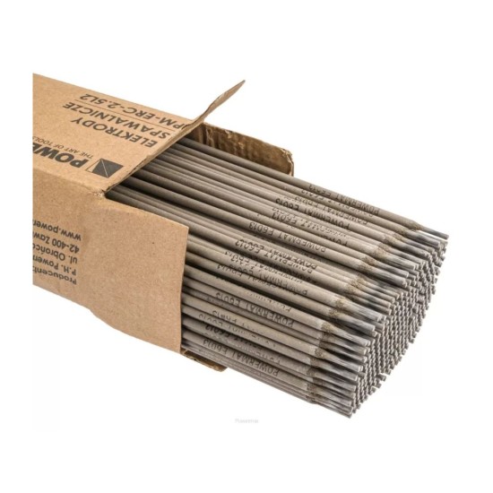 Rutilové elektródy 2,5mm, 300mm, 5kg POWERMAT Rutilové elektródy 2,5mm, 300mm, 5kg POWERMAT