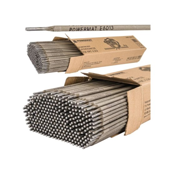 Rutilové elektródy 2,5mm, 300mm, 5kg POWERMAT Rutilové elektródy 2,5mm, 300mm, 5kg POWERMAT