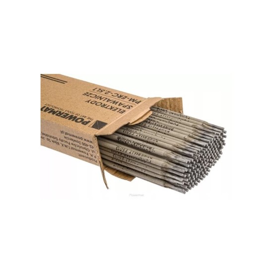 Rutilové elektródy 2,5mm, 300mm, 2,5kg POWERMAT Rutilové elektródy 2,5mm, 300mm, 2,5kg POWERMAT