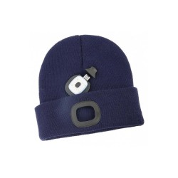 LED detská čiapka, modrá, veľkosť. M, 4x SMD LED, USB nabíjanie