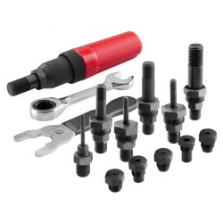 Nitovací nástavec pre vŕtačku T-COMBO, sada pre matice M3-M12 a trh. nity 2,4-6,4mm, CrMoV FORTUM