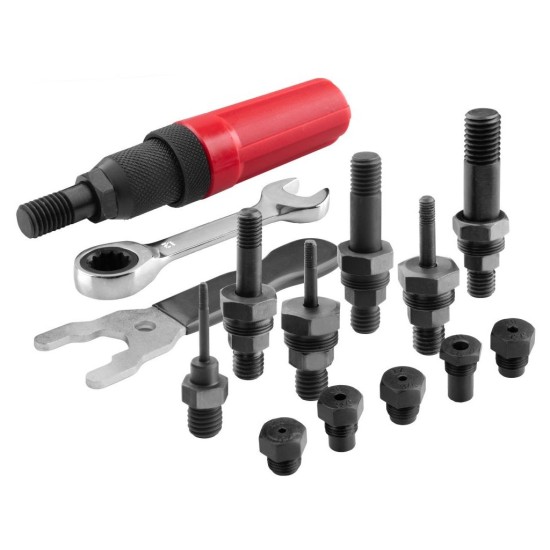 Nitovací nástavec pre vŕtačku T-COMBO, sada pre matice M3-M12 a trh. nity 2,4-6,4mm, CrMoV FORTUM Nitovací nástavec pre vŕtačku T-COMBO, sada pre matice M3-M12 a trh. nity 2,4-6,4mm, CrMoV FORTUM